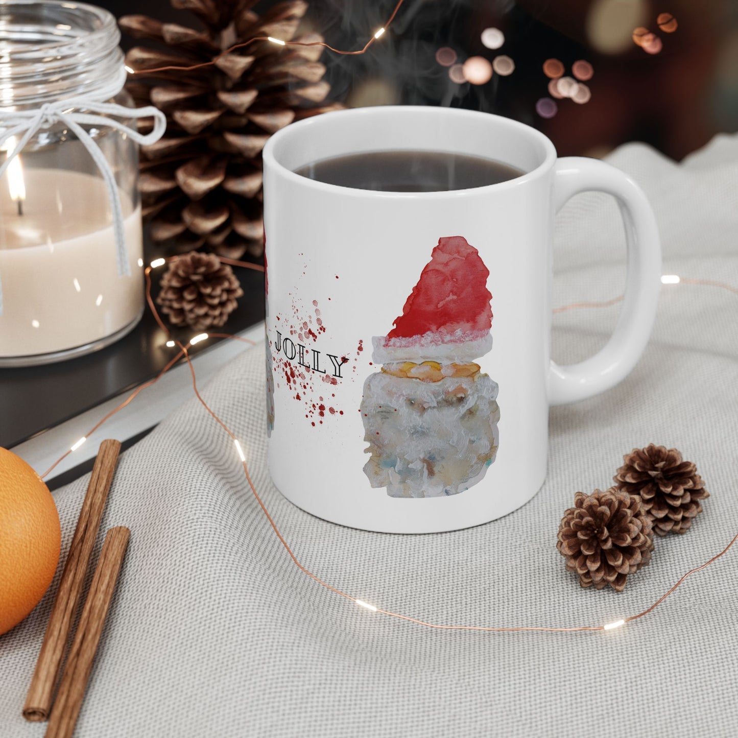 Christmas Gnome Mug – Festive Watercolor Art