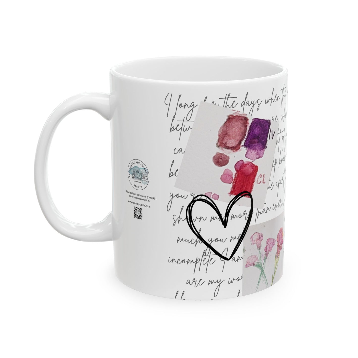 Love Letters & Watercolor Blooms Valentine’s Day Mug