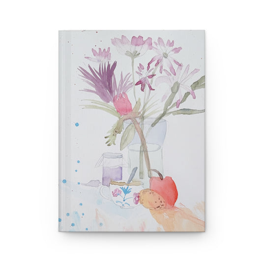 Spring Table Hardbound Journal - Original Watercolor Art - Floral Design and Still Life Notebook